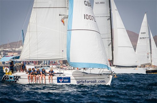 Girls for Sail at the start - 2012 Atlantic Rally for Cruisers (ARC) © World Cruising Club http://www.worldcruising.com
